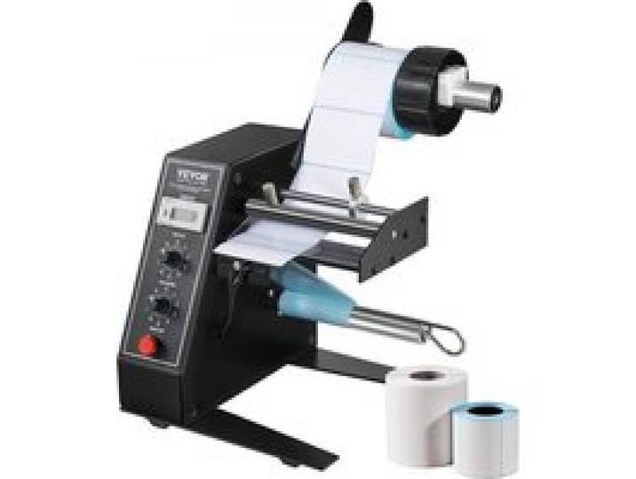 VEVOR Automatischer Etikettenspender, Breite 15-125 mm, Länge 3-150 mm, Etikettenabstreifer, Etikettentrennmaschine, stufenlose Geschwindigkeitseinstellung, Etikettenapplikator, max. Zählung 0-999999