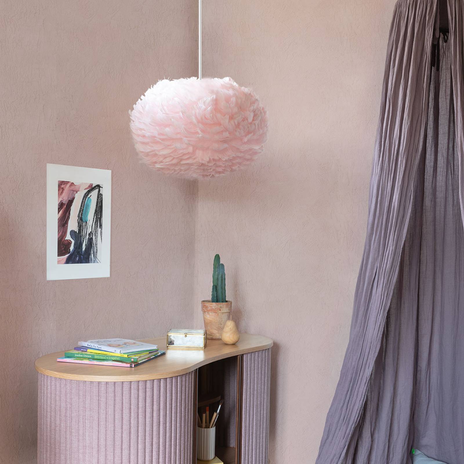 UMAGE Designer Pendant Light Eos, dimmable, Violet / pink / rose, Living / Dining Room, Design, Ceiling Light