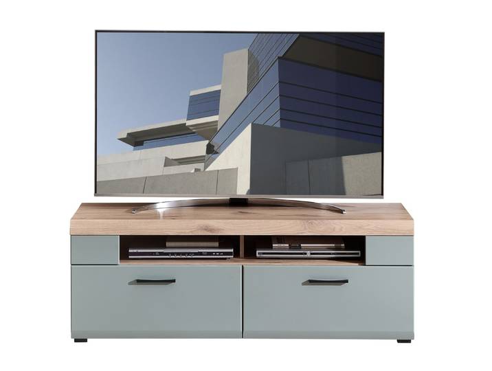 Innostyle Lowboard 2 Schübe, schilfgrün / Eiche Dekor - 140x51x47 (BxHxT)