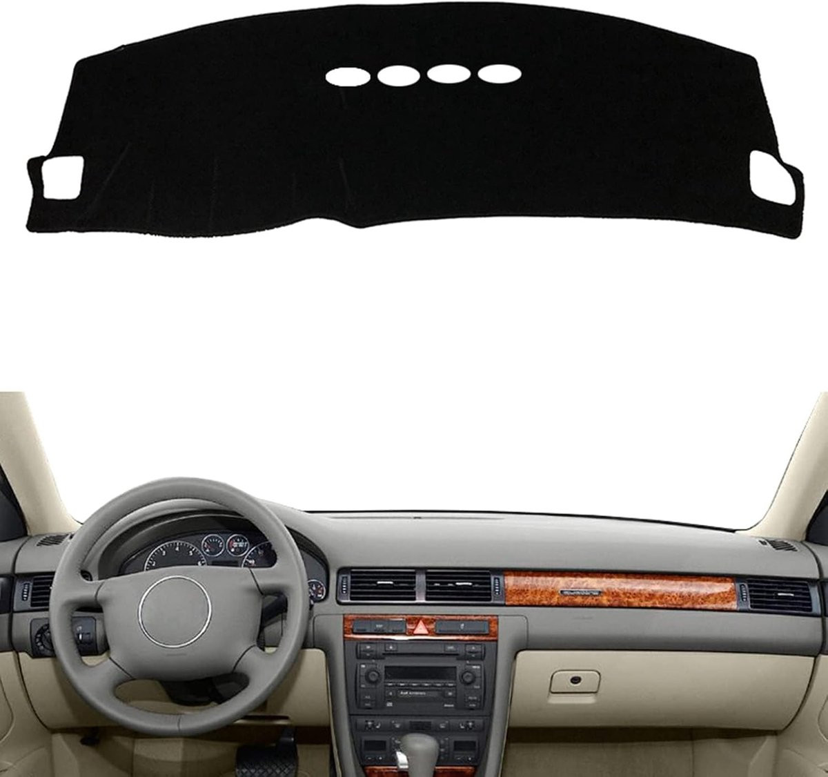 Dashboard Cover Mat voor Audi A6 C5 - Blauw met rand