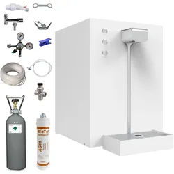 BieTal® Premium Wassersprudler Sprudelwasser Gerät Anlage Flux 30 Plus weiß SET 2 kg CO2