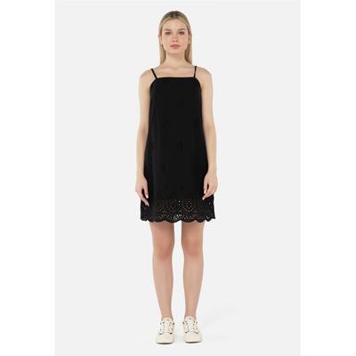 Jerseykleid FRESHLIONS "Ella", Damen, Gr. L, EURO-Größen, schwarz, 100% Baumwolle, normal, Rundhals, Kleider Jerseykleid, mit atmungsaktiver Eigenschaft