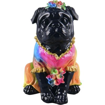 Dekofigur MIRRORS AND MORE "WILSON", bunt (vielfarbig), B:13,5cm H:22cm, Polyresin, Dekofiguren, Dekofigur in Hundeform