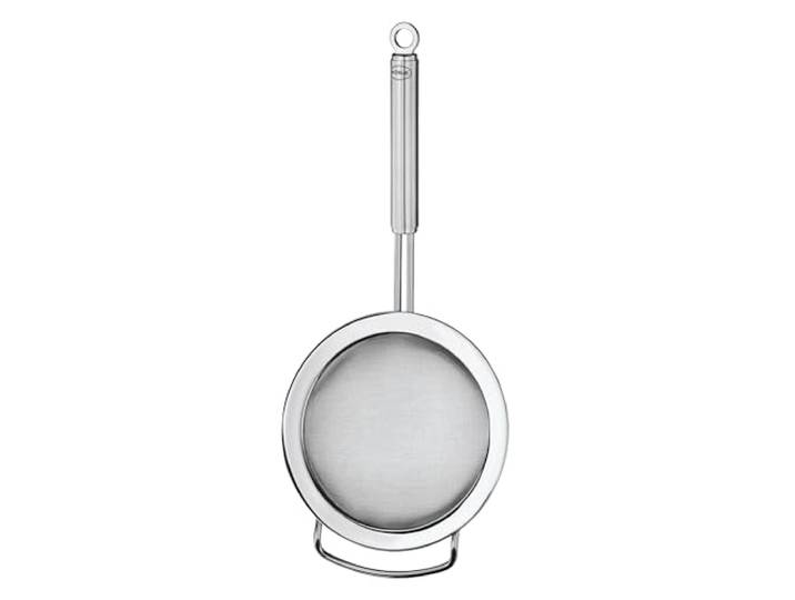 RÖSLE Küchensieb feinmaschig, Hochwertiges Sieb zum Abgießen, Feinpassieren und Blanchieren, Edelstahl 18/10, Spülmaschinengeeignet, 16 cm, Silber, Silbern