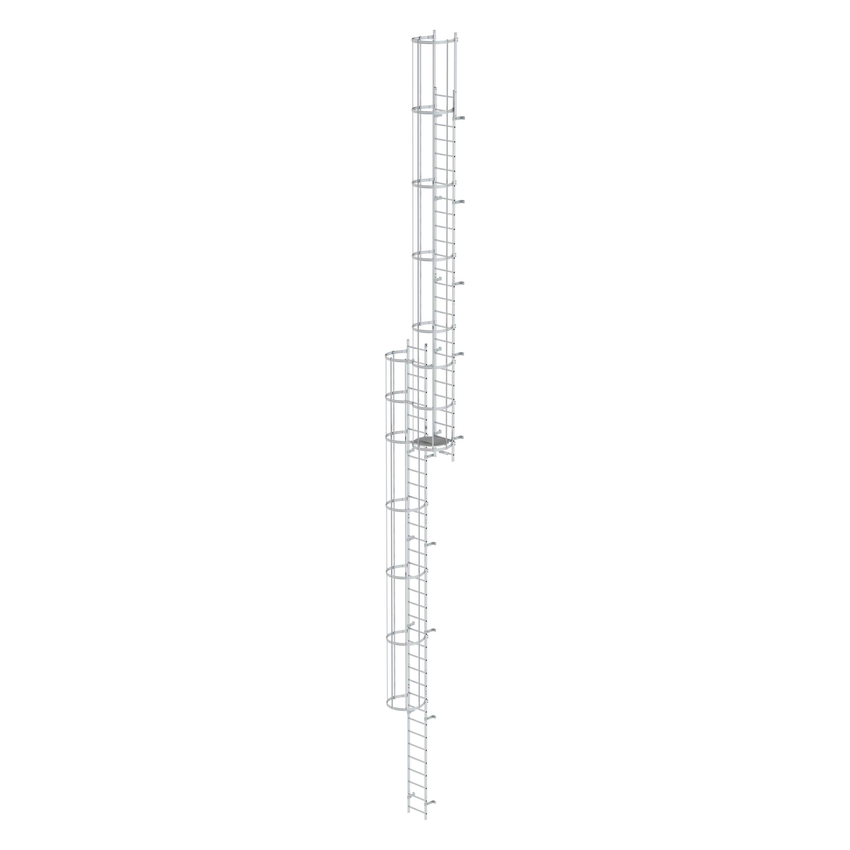 Munk Mehrzügige Steigleiter mit Rückenschutz (Bau) Aluminium blank 16,32m (Mehrzweckleiter) (510155)