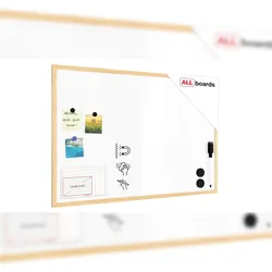 ALLboards Magnetisches Whiteboard mit Naturholzrahmen 90x60cm
