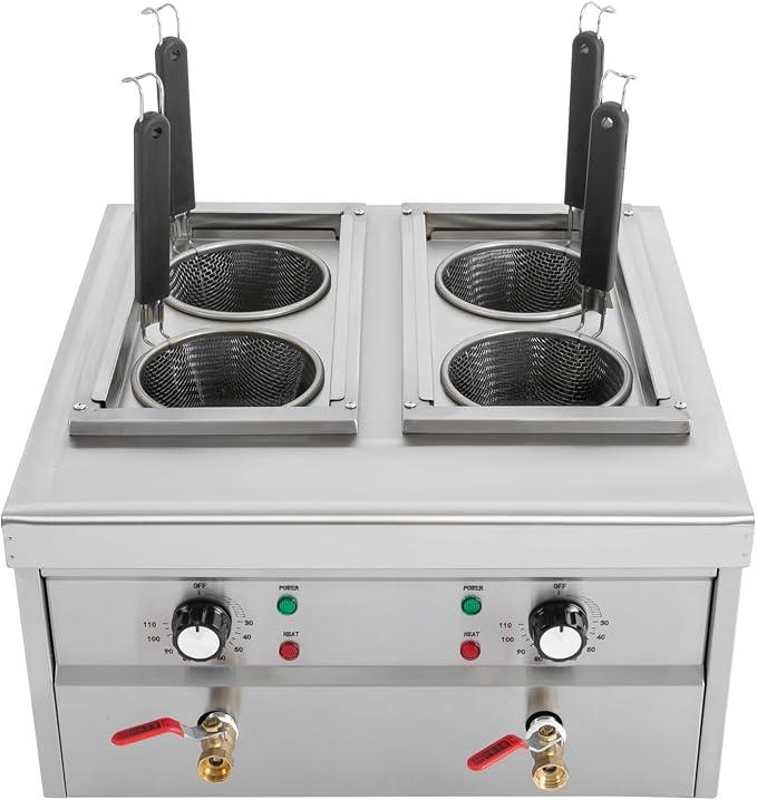 Nudelkocher Pastakocher mit 4 Siebkörbe ud 2 Deckel, Temperatur, 30-110 °C, Pastakocher Pasta Station, Nudelkocher Gastro, 54 x 46,5 x 28,5cm