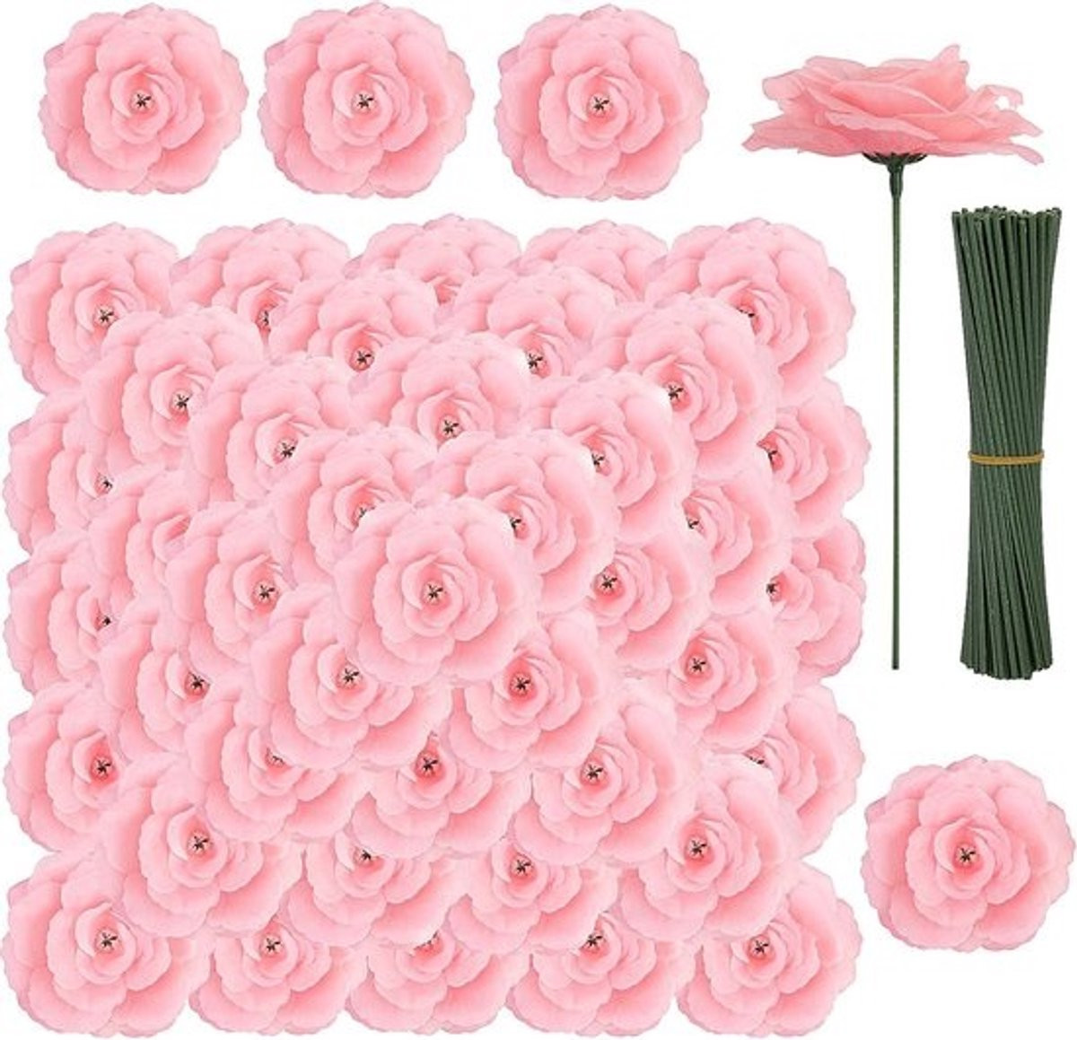 108 stuks Roze Kunstrozen van Zijde voor Decoratie