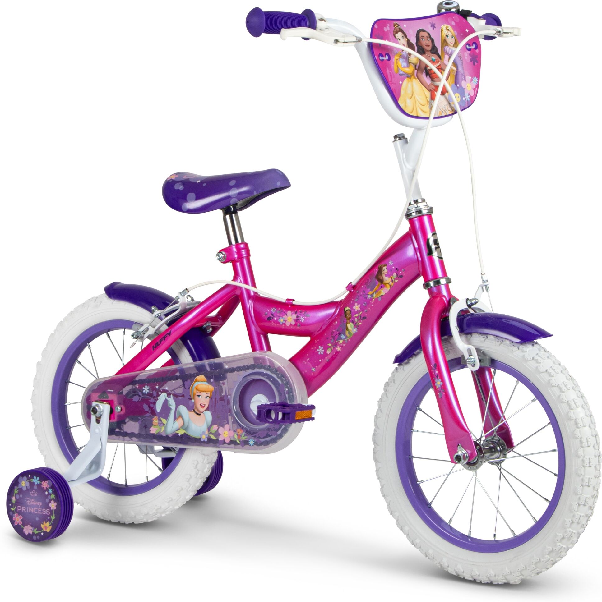 Kinderfahrrad HUFFY "Huffy Disney Princess 14-Zoll-Fahrrad", pink (rosa), Fahrräder, Kinder, 14 Zoll (35,56cm) hinten: 14 Zoll (35,56cm)