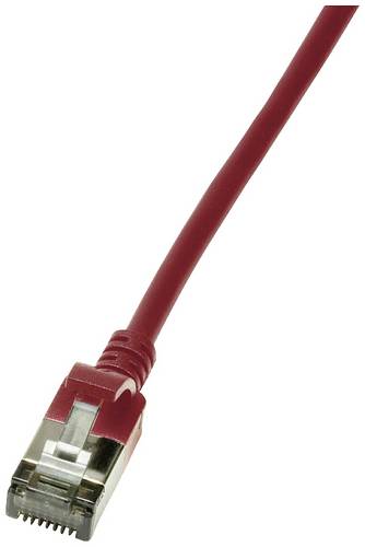 LogiLink CQ9044S RJ45 Patchkabel CAT 6a U/FTP 1.50m Rot extrem dünn, Flammwidrig, Flexibel, Folienschirm, Halogenfrei, mit