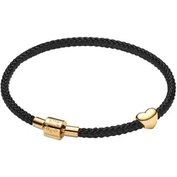Pandora 31311 Damenarmband Starter-Set Herz Schwarz/Goldfarben, 19 cm