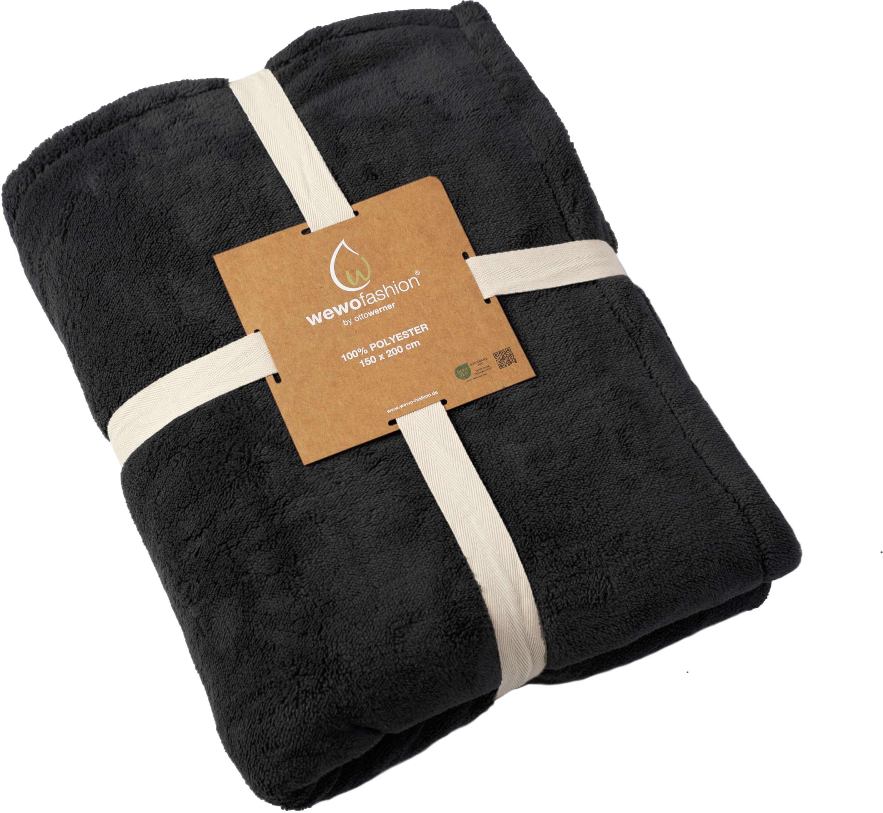 Wohndecke WEWO FASHION "9203", grau (anthrazit), B:150cm L:200cm, Polyester, Wohndecken, Wohndecke, besonders kuschelig