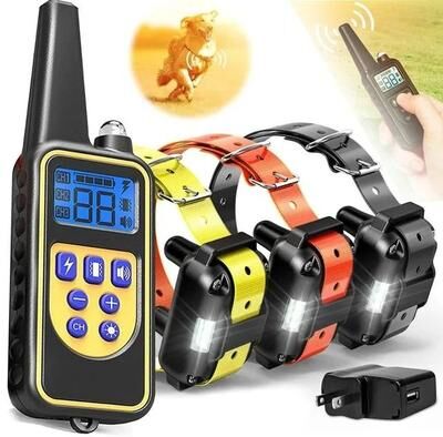 Uplifted Finds Electric Pet Training Collar Waterproof Remote Rechargeable eu for 3 Dogs A
