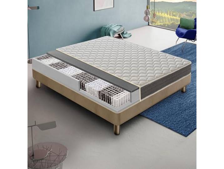 materassi e doghe – Matratze 140x200 cm – Taschenfederkernmatratze - Härtegrad H3 mittelfest – Extra steif - Höhe 22 cm - orthopädische 7 Zonen Matratze (Höhe 22 cm, 140x200 cm)
