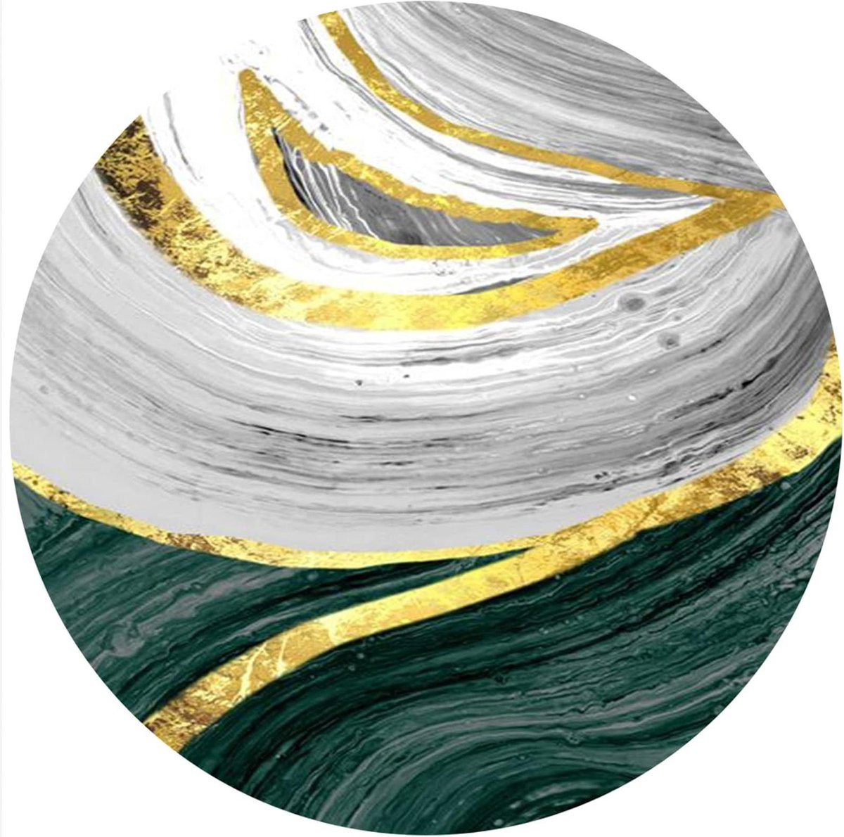 Wasbaar rond vloerkleed donkergroen - Diameter: 90 cm