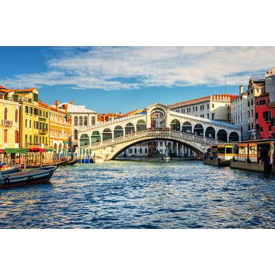 Fototapete PAPERMOON "Grand Canal and Rialto bridge", bunt, B:2m L:1,49m, Vlies, Tapeten