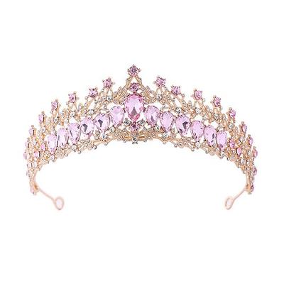 Brautkrone Kopfbedeckung Metall Haarschmuck Geburtstagskrone Kristall Haarreifen Luxus Kopfbedeckung Winter