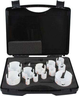 Projahn Hartmetall-Lochsägen-Set, HM TCT, 12-teilig, Ø 19–76 mm, inkl. Quick-Lock Adapter, HSS- & HM-Zentrierbohrer, Koffer
