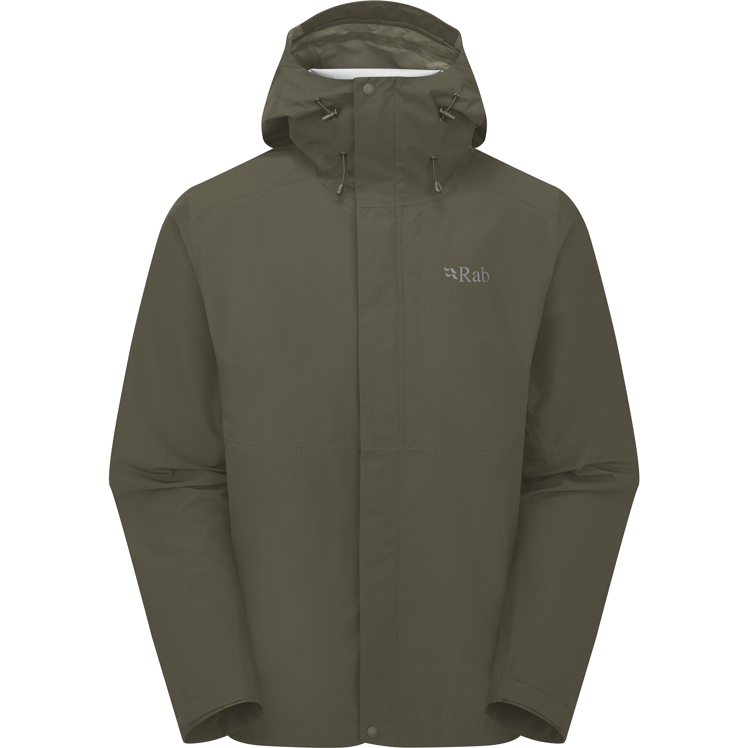 Rab Downpour Herren Regenjacke oliv Größe XL Trekking Klein verpackbar Wasserabweisend