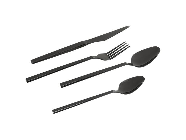 Besteck Adella 16-teilig 14 x 25 x 6cm Schwarz/Schwarz