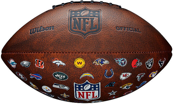 WILSON American Football NFL Off Throwback 32 Team Logo braun B