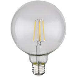 LED Lampe Leuchtmittel Filament 7 Watt warmweiß 2700 Kelvin 750 Lumen E27 Fassung Glas klar silberfarben, DxH 12,5x17,5cm