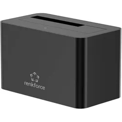 Renkforce RF-DOCKING-02 USB-C (USB 3.1 Gen 1) SATA III, SATA I, SATA II Festpl (USB-A, 1 Port), Dockingstation + USB Hub, Schwarz