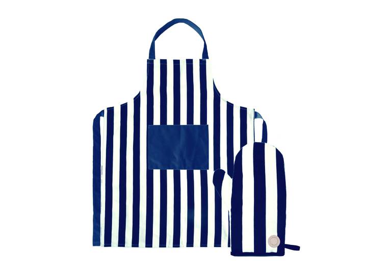 Sagaform Ensemble tablier et gant de cuisine Aron Bleu-beige