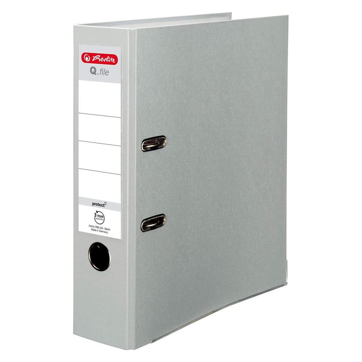 Herlitz Ordner A4 8 cm PP grau Q-Datei (A4, 80 mm) (41371841)