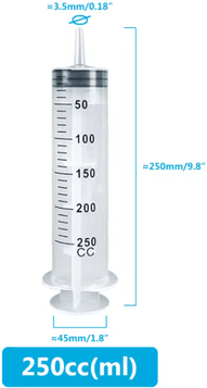 Inspire Picks Flow Master Large Capacity Feeding Syringe Kit With Hose Multi Purpose Pet Care Injector 250ml