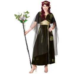 Kleid "Waldfee", grün/gold