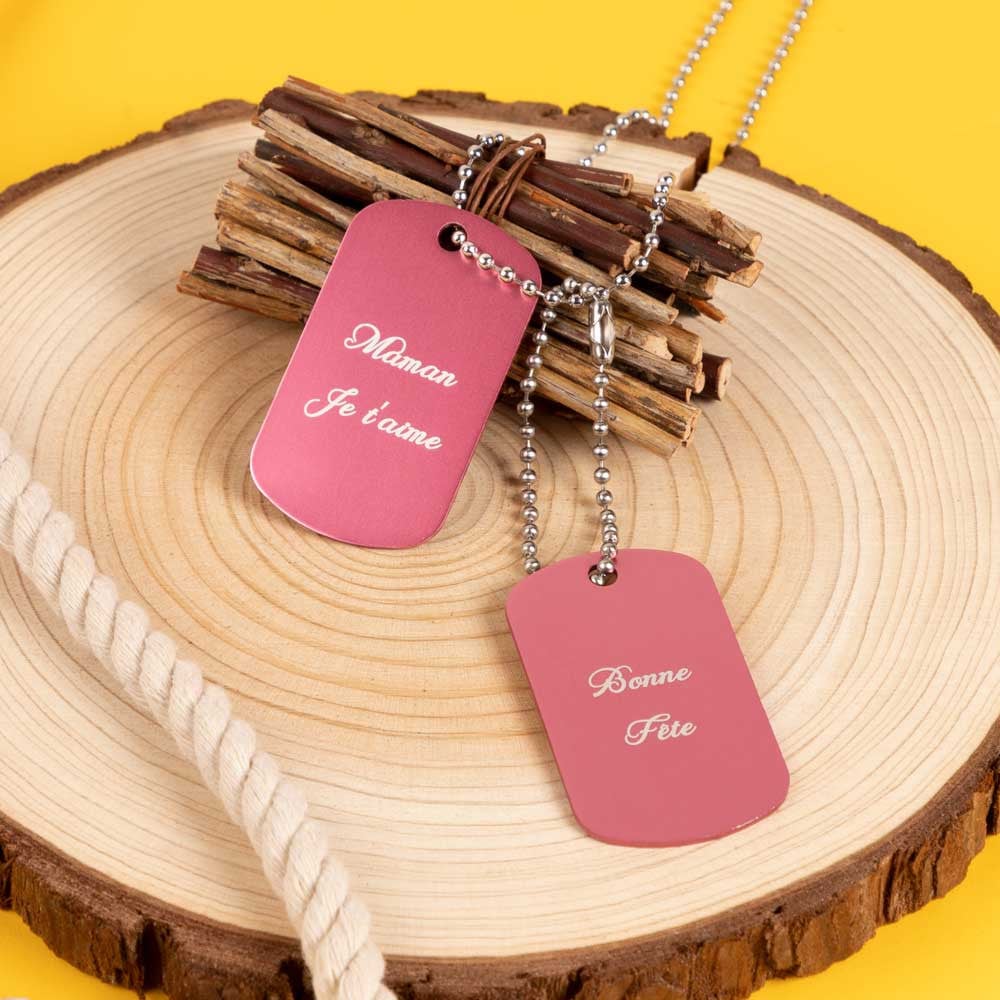 Ocadeau Plaque militaire double rose
