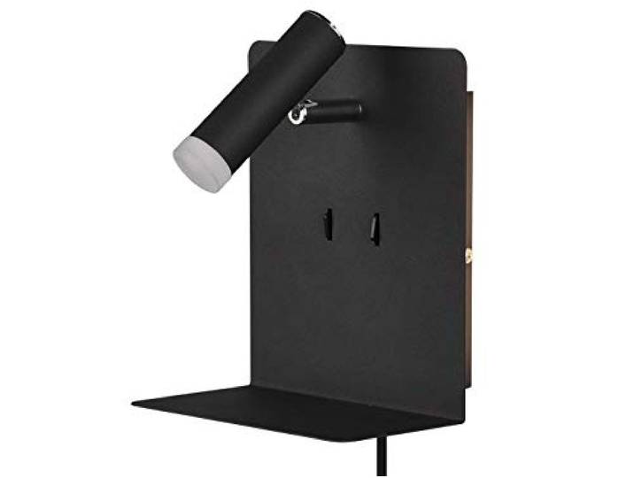 Trio Leuchten LED Wandleuchte Element 222570232, Metall Schwarz Matt, 1 x 3 Watt LED, USB Ladebuchse
