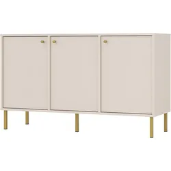 KOMMODE TORINO 125/74/41 cm mit 3 Türen Beige