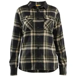 Damen Flanellhemd "STRIKER" - M - waldgrün/schwarz