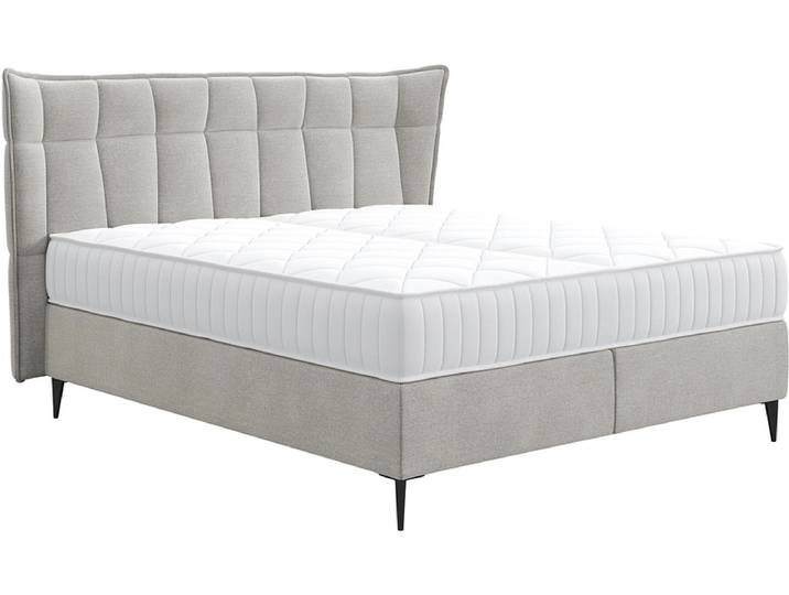 Boxspringbett PALACE hellgrau 160x200cm fest