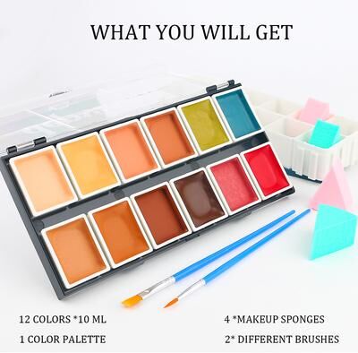 Rare Purchases Depvision Alcohol Activated Face Paint, SFX Makeup 12 Color Palette, Waterproof Special Effects Bruise Kit For Artists Depvision Alcohol Activated Face Paint, SFX Makeup 12 Color Palette, Waterproof Special Effects Bruise Kit For Artists