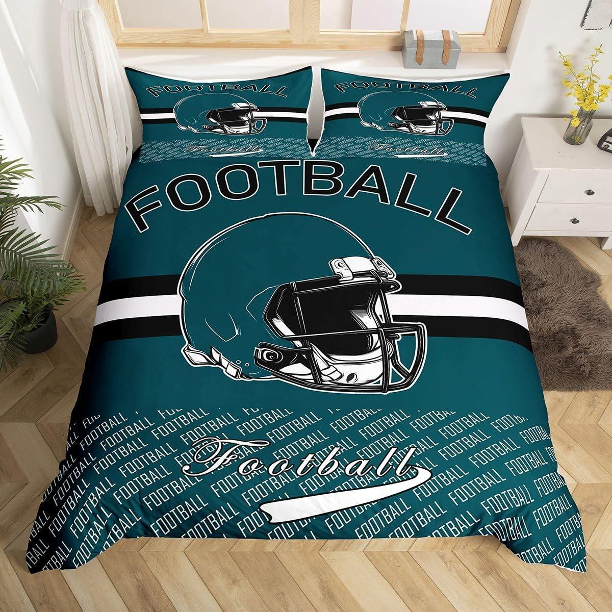 Voetbal Dekbedovertrek Set Eenpersoons voor Kinderen, 140 x 200 cm