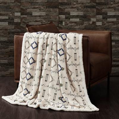Indigo Hill by HiEnd Accents Campfire Sherpa Fleece Throw, 1PC or 3PC