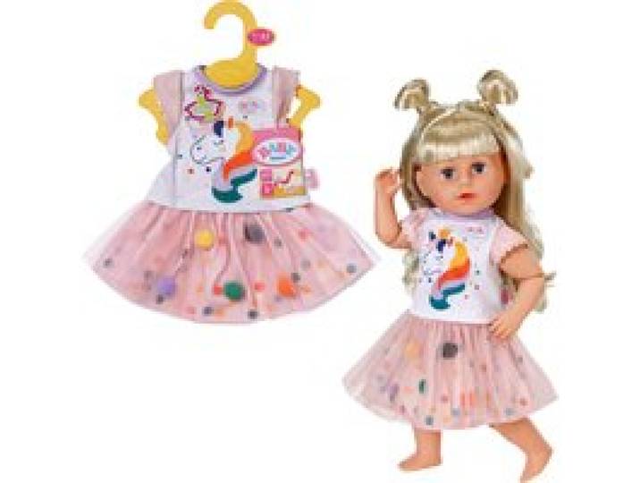 Puppen Outfit Einhornkleid mit Tutu 43cm
