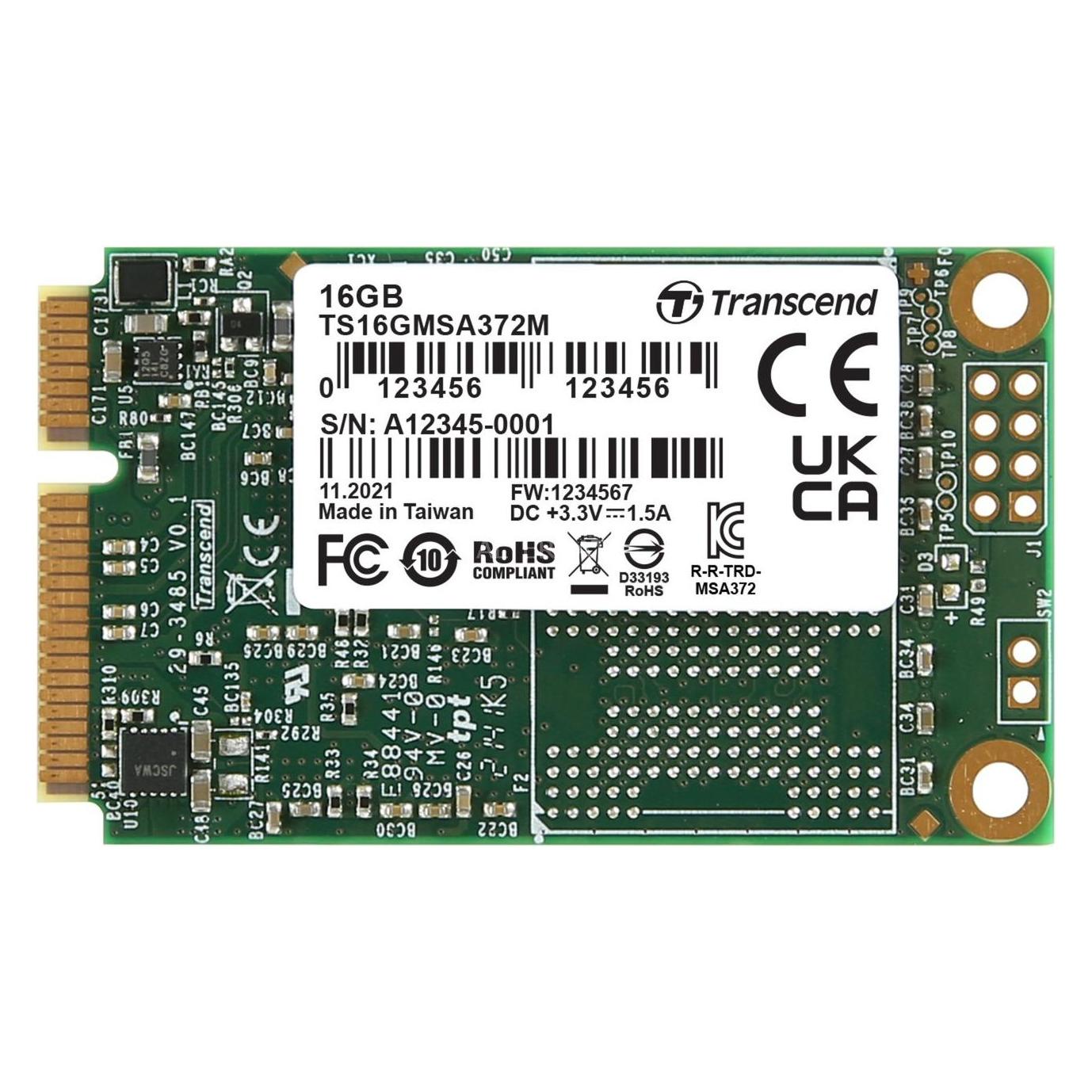 Transcend MSA372M (16 GB, mSATA) (TS16GMSA372M)