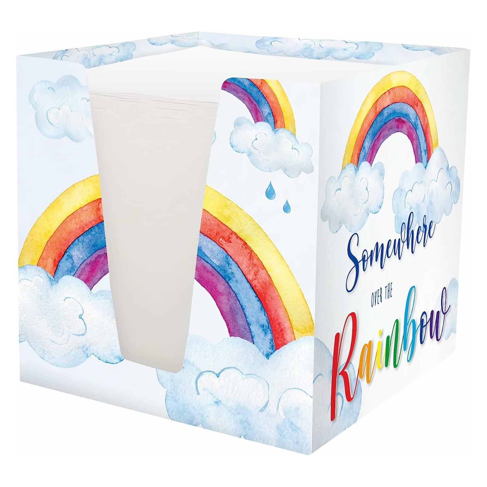 Rnk Verlag Zettelbox Rainbow weiss inkl. ca. 900 Notizzettel weiss (90 x 92 mm) (46789)