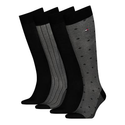 Kniestrümpfe TOMMY HILFIGER, Herren, Gr. 39-42, schwarz, Obermaterial: 62% Baumwolle, 36% Polyamid, 2% sonstige Fasern, Socken Kniestrümpfe, mit Geschenkbox