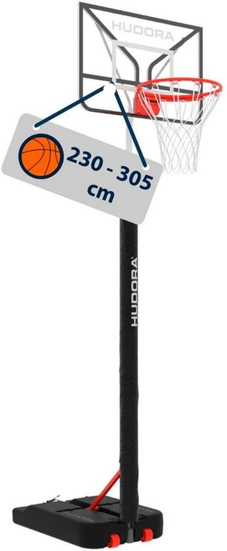 Basketballständer HUDORA "Roco 305", schwarz (grau), BallsportkörbeH:365cm, Basketballständer, H:365cm grau Einheitsgröße