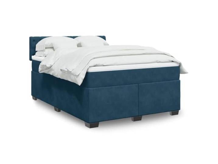 RJPLMFV Lattenrost mit Matratze, Blau, 160 x 200 cm, Velours Individuelle Taschenfedern, abnehmbarer Bezug, waschbar, individuelle Unterstützung, atmungsaktiver Komfort