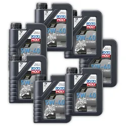 7x Motoröl LIQUI MOLY 20750 Motorbike 4T 5W-40 HC Street Motorrad 1 Liter