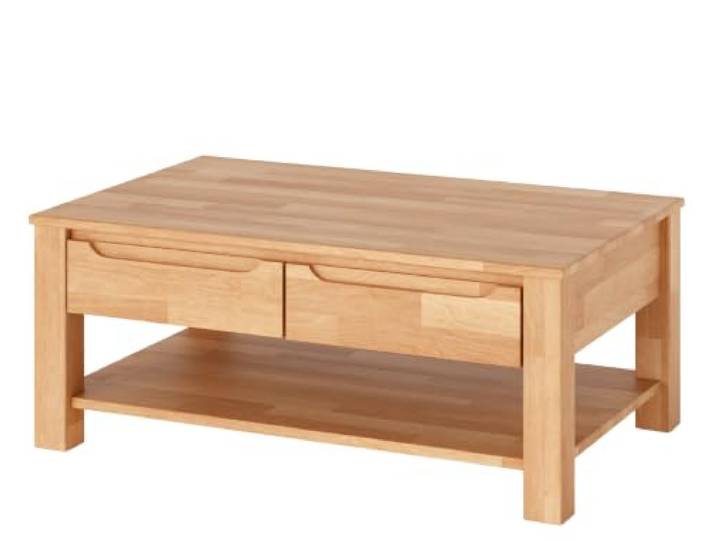 EDELHOLZ Couchtisch Kernbuche Massivholz 110x70 cm mit 2 Schubladen