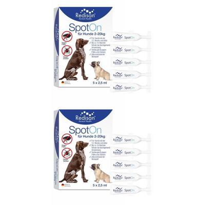Redisan Spot-on gegen Zecken+Flöhe f.Hunde 2-20 kg 2x 2x5x2,5 ml Tinktur