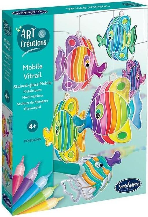 SentoSphere Art & Creations Glas-in-lood Mobiel - Vis - Decoratie voor kinderen vanaf 4 jaar