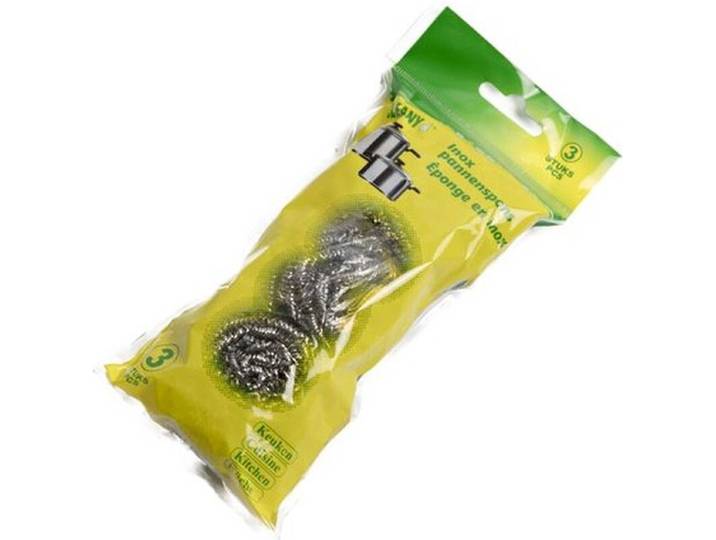 Cleany roestvrijstalen schuurspons, set van 3, 20 G